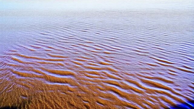 流れの筋が動く広い河口 シームレスループ動画背景 16:9 4K
