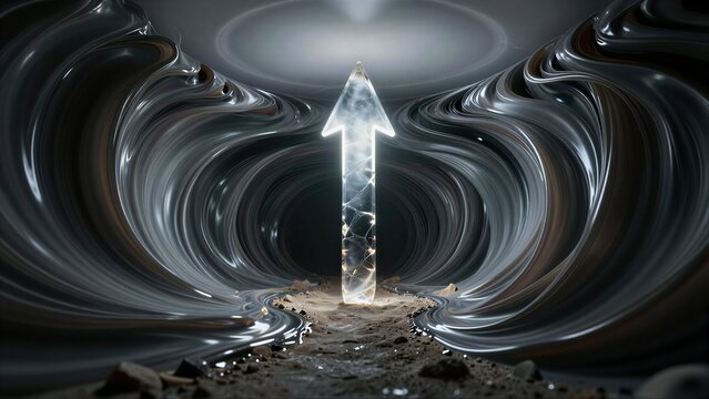 A surreal, vibrant tunnel of swirling, colorful liquid light receding into the distance