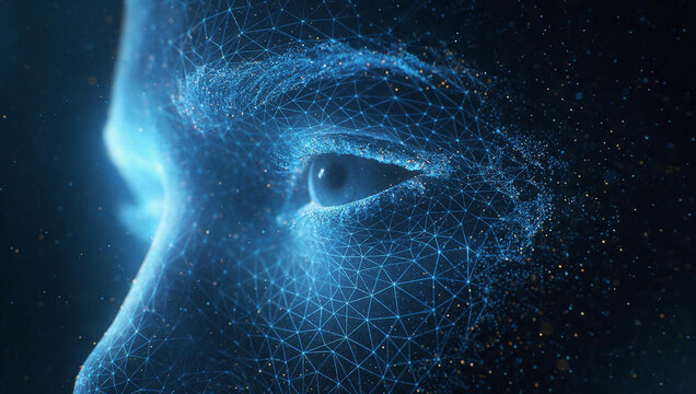 AI Facial Recognition Technology on Human Face and Eye