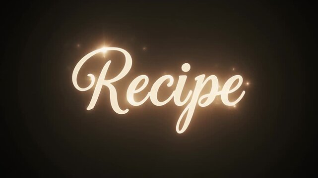 Recipe Title Animation with Elegant Glowing Script for Cooking Intro