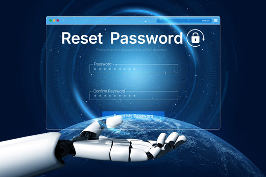 An AI assistant guides the user through a secure password reset process. This interface ensures the account recovery is safe and the new password meets security standards. Fermion