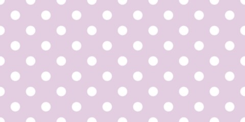White scalloped flower polka dots on a soft lilac-purple background. Whimsical pattern texture for unicorn birthday themes, dream bedroom wallpaper, and gift wraps. © MDC