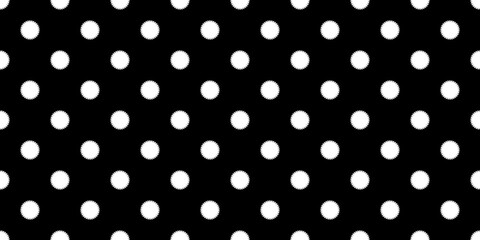 White scalloped flower polka dots on a black background. High-contrast retro pattern texture for Halloween party decor, modern edgy fashion, and bold stationery. © MDC