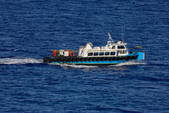 NASSAU, BAHAMAS on April 29, 2026. Bahamas Pilot Boat Jupiter Navigating Open Ocean Waters.