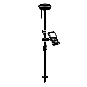 GNSS RTK Rover Receiver Black Silhouette Vector