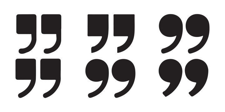 Minimalist double quote icons in square and rounded styles for modern website interface and layout.
