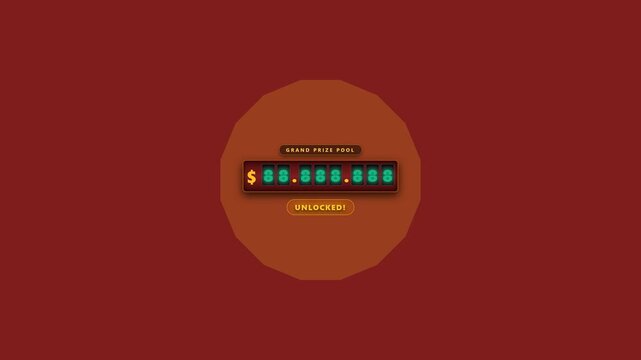 Lunar New Year Mega Jackpot Rolling Odometer Counter 88 Million Concept