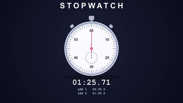 Stopwatch timer with cinematic motion and countdown display in dark studio lighting