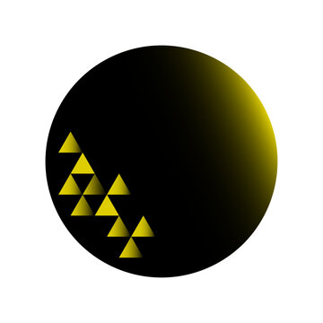 黒と金の円形和風素材