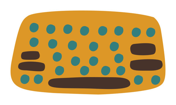 Stylized Hand-Drawn Computer Keyboard Graphic for Cozy Workspace