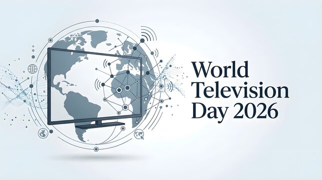 Digital network world television day 2026 banner design