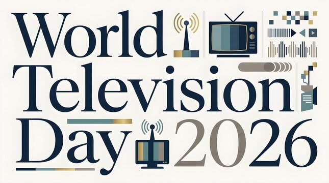 Vintage typography world television day 2026 design layout