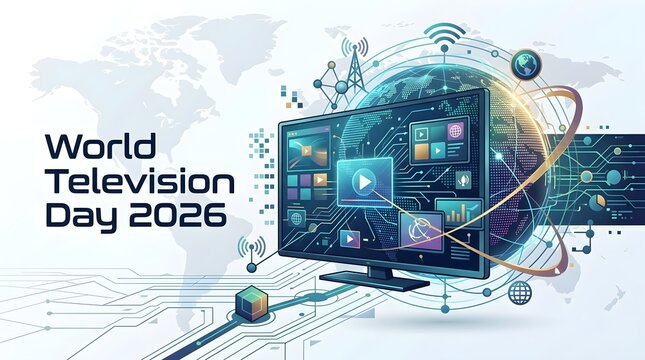 Global connectivity world television day 2026 poster design image