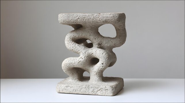 made from inflated organic forms twisting around angular structures, tactile surfaces, soft shadows, complex spatial relationships