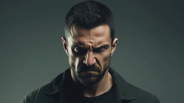 A powerful close-up reveals a man's intense anger, his brow deeply furrowed, eyes fixed on the viewer.