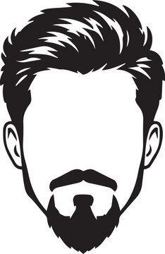 Minimalist vector silhouette of a classic men's goatee beard