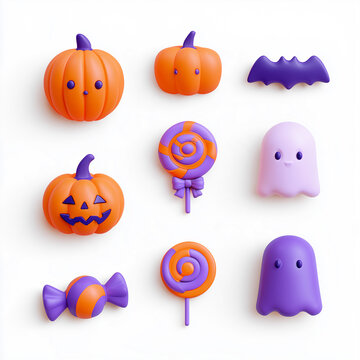 ハロウィン, 3Dイラスト, かぼちゃ, おばけ, 魔女, キャンディ, お菓子, ハロウィン素材, ハロウィン背景, ハロウィンデザイン, ジャックオーランタン, 魔女の帽子, ロリポップ, キャンディコーン, ギフト, プレゼント, かわいい, ポップ, カラフル, オレンジ, 紫, パープル, 子ども向け, キッズ, イベント, パーティー, 秋, 季節, 10月, トリックオアトリート, 