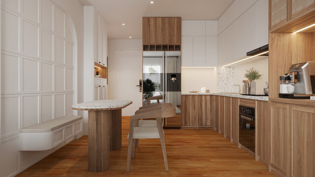 modern kitchen interior with kitchen