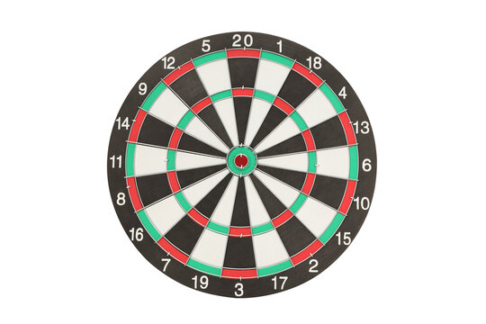 Dartboard has numbered sections and colors, isolated on white, PNG