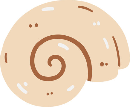 Spiral seashell sea snail shell marine life ocean beach summer concept vector illustration