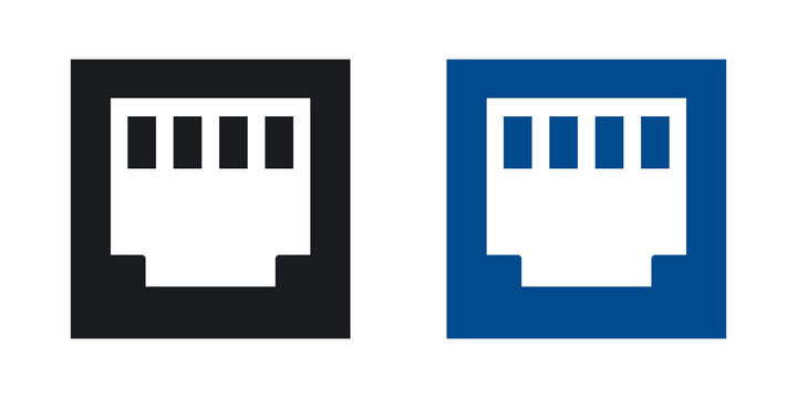 TCP icon flat outline in black