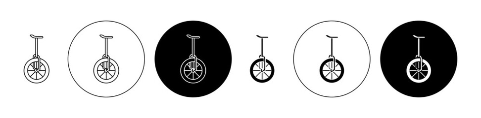 Unicycle icon flat outline in black © Vince