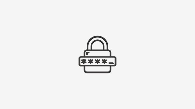 Password lock icon with asterisks for security and privacy concept on plain background.
