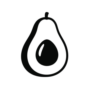 Avocado set with silhouette