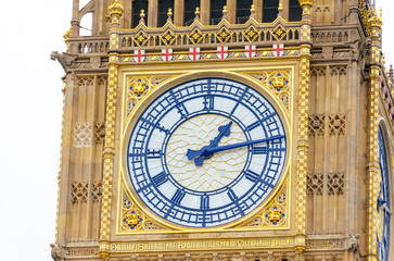 Big Ben and the British Parliament in London, featuring imposing Neo-Gothic architecture along the banks of the River Thames, one of the United Kingdom’s most famous and iconic historical settings. © LGAndrade
