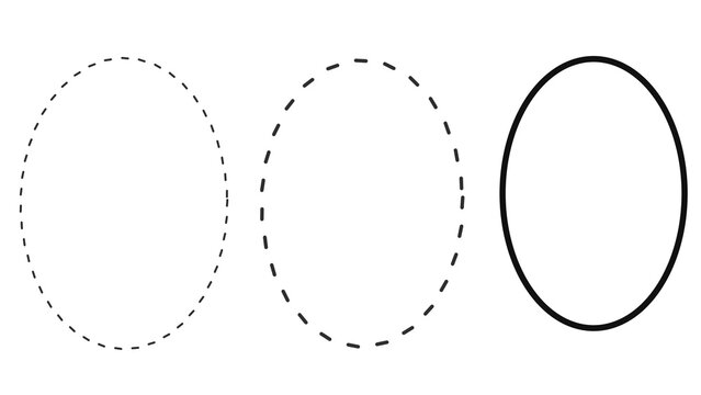 Dotted circle cutline. Dashed circle icon. Dotted round lines. Simple dashed circle set isolated