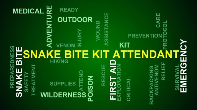 Snake Bite Kit Attendant Word Cloud