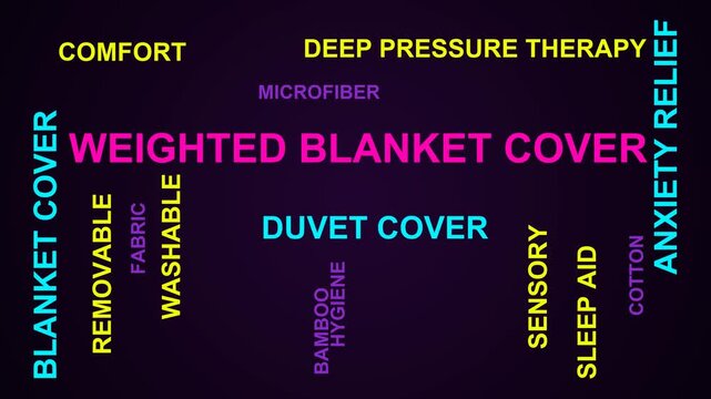 Weighted Blanket Cover Word Cloud