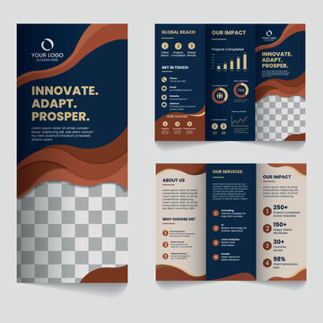 Innovate adapt prosper corporate business trifold brochure template
