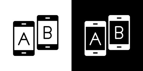 A B testing icon flat outline in black © Vince