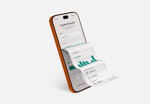 Long Scroll Phone Screen Website Mockup