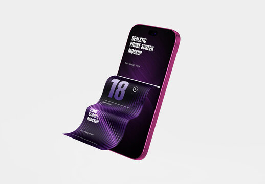 i Phone 18 Long Scroll Screen Mockup