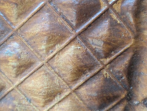 Abstract brown quilted leather background texture