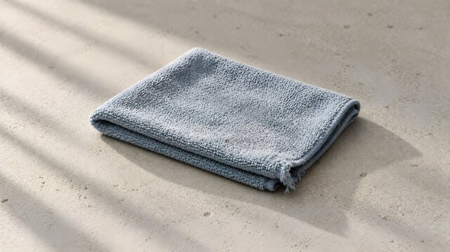 folded microfiber cloth with one corner slightly frayed