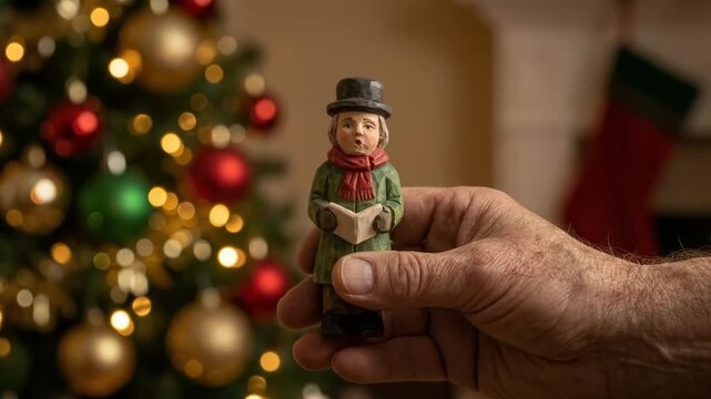 Close-up Portrait of a Festive Holiday Caroler