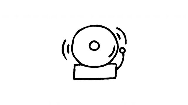 Animated doodle icon of a classic metal ringside boxing bell used to signal rounds.