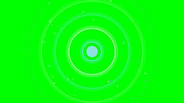 Expanding Energy Rings Green Screen Seamless Loop