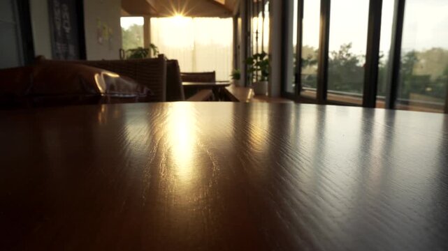 modern dining room with large windows, Japan, Tokyo