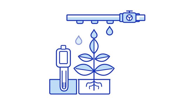 Smart Automated Garden Irrigation System with Soil Moisture Sensor for Efficient Plant Care Illustration
