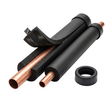 Insulated Heat Pump Refrigerant Pipe Assembly Isolated On Transparent Background PNG