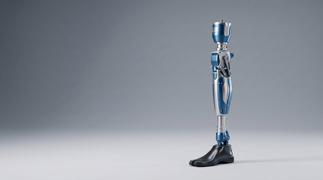 High Tech Blue Prosthetic Leg and Foot