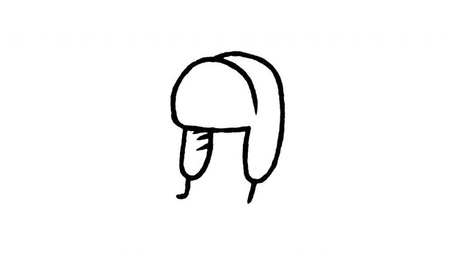 Animated doodle icon of a furry winter trapper ushanka hat with ear flaps.