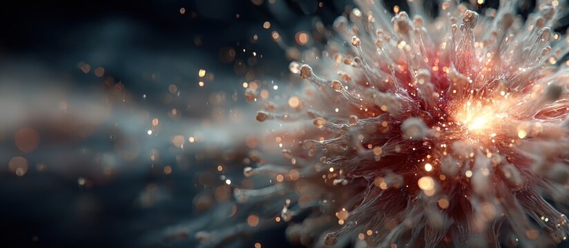 Explosion of colorful lights in space.
