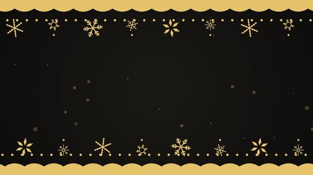 Christmas snowflake header with hanging snowflakes, seamless loop