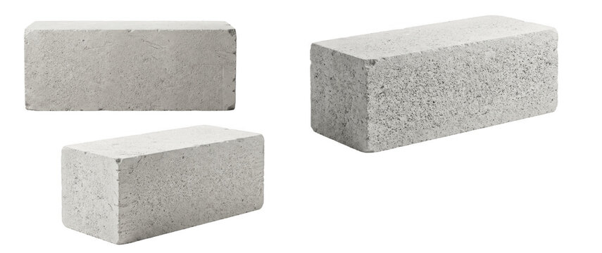 Isolated gray concrete cinder block illustration for construction