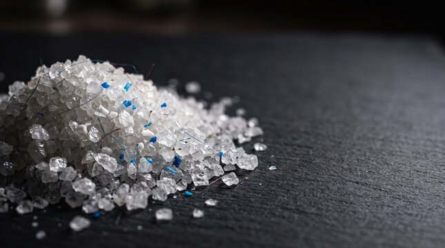 Microplastic Fragments Hidden in Sea Salt Crystals